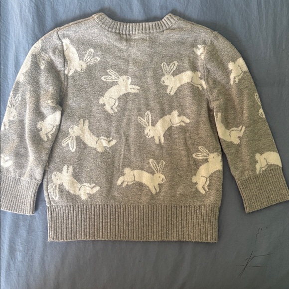 Cat & Jack Gray and Cream Knit Sweater - Picture 3 of 5